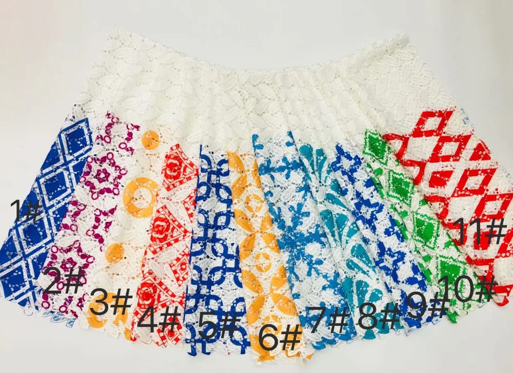 Дешевые 11 цветов молочного волокна кружева с цветочным принтом Водорастворимая