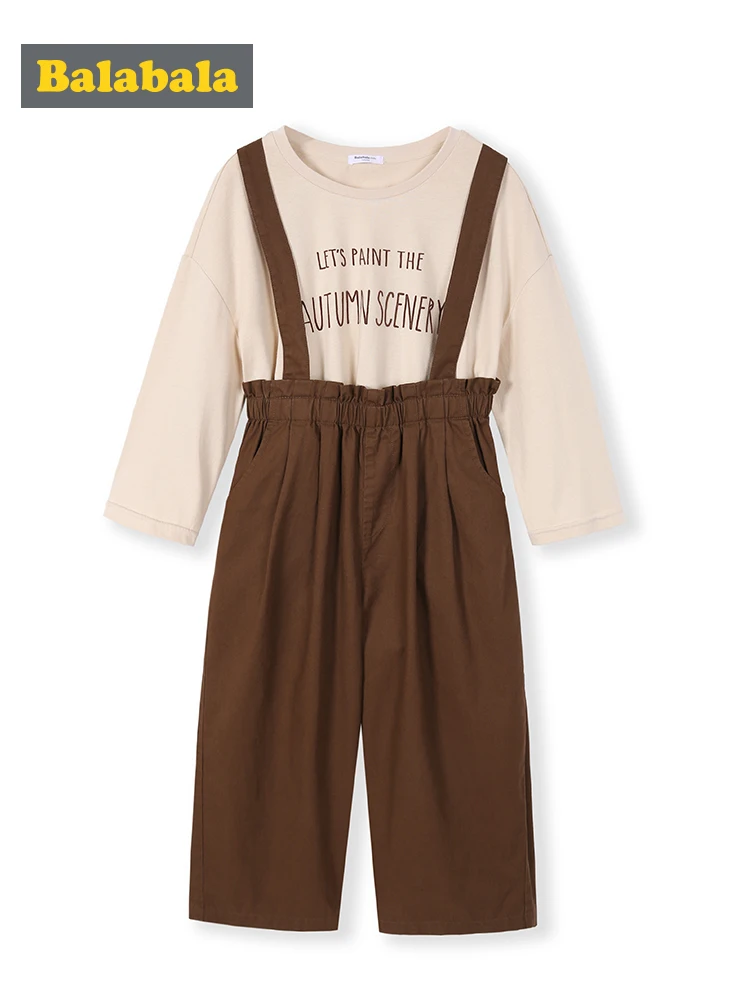 Balabala/детская одежда хлопковый комплект одежды для девочек на осень новинка 2019
