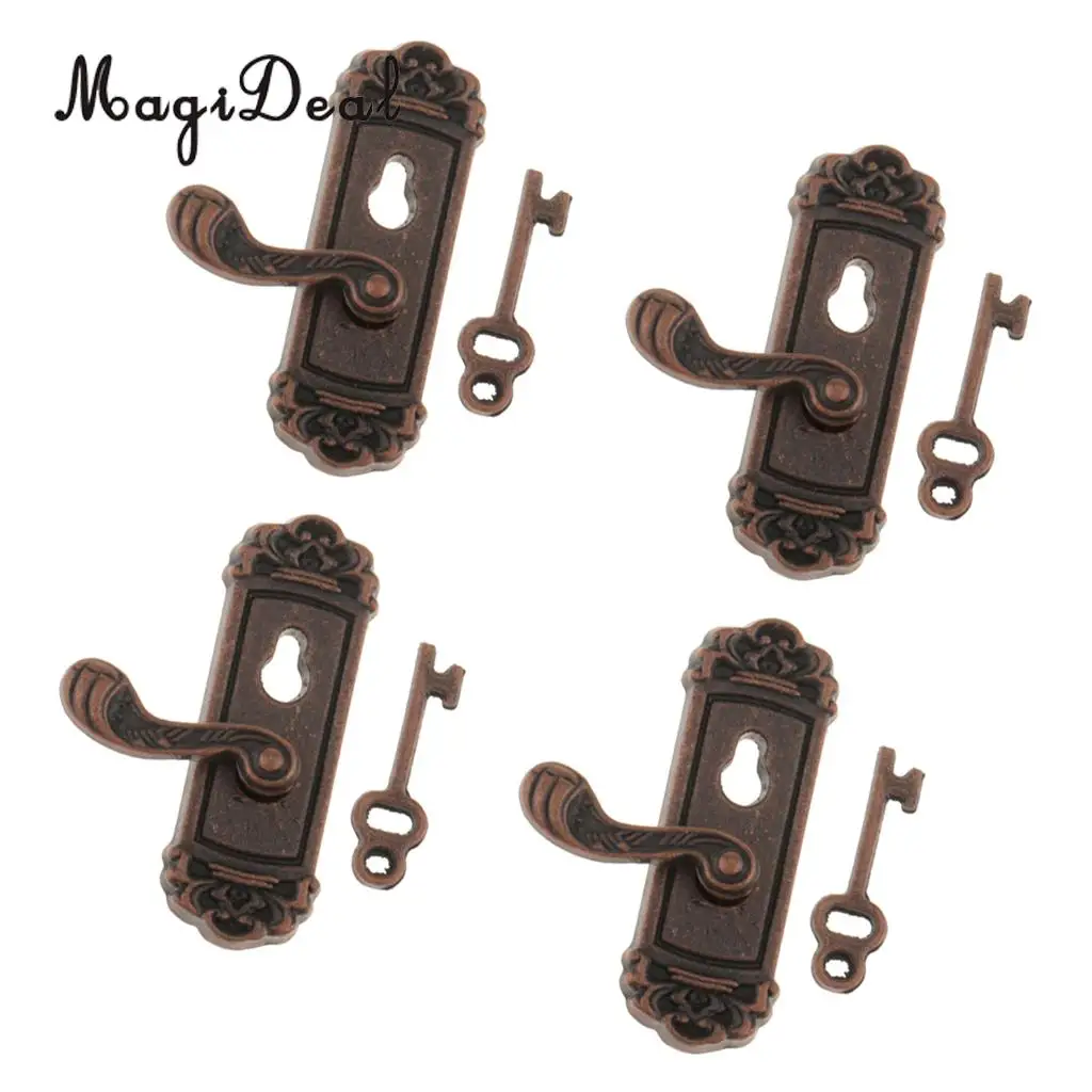 Миниатюрные винтажные дверные замки для кукольного домика 8 шт. масштаб 1/12 ключи