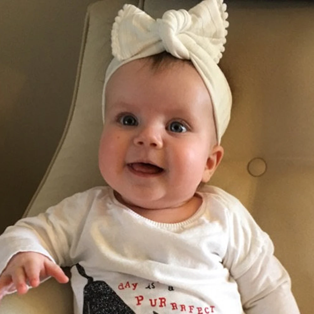 New Cotton Turban Headband for Girl Hair Accessories Lovely Hairband Soft Headwrap Bow Tiara Band 1PC | Детская одежда и обувь