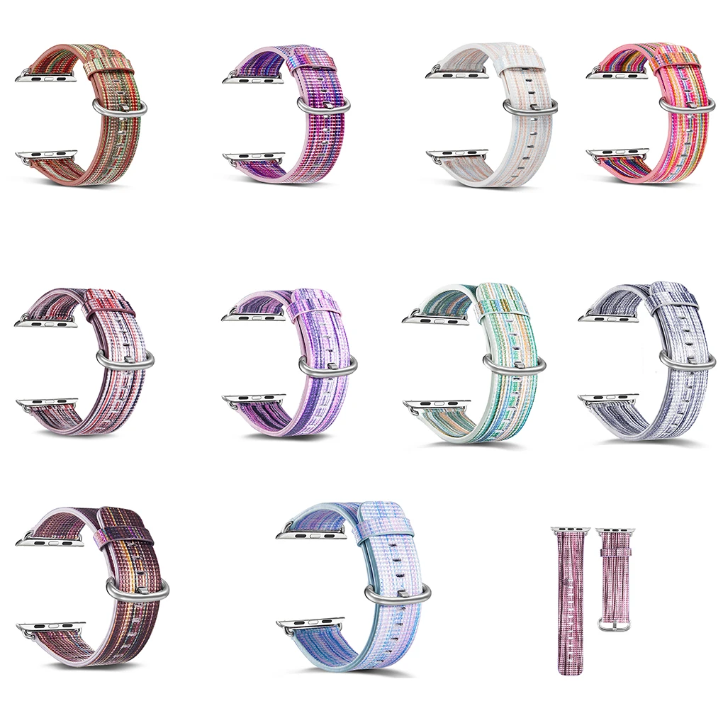 Замена для iWatch1/2/3/4 Кожаный браслет Пресс зерна наручные Замена ремешка аксессуары