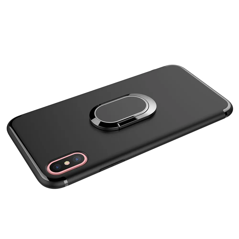 KISSCASE матовый чехол для телефона из ПК iPhone X XR XS MAX 7 Plus чехлы с держателем колец 8 6 6S