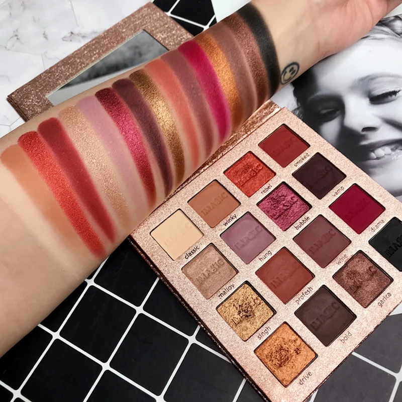 IMAGIC 16 Colors Nocturne Eyeshadow Palette Makeup Eye Shadow Pallete Matte Shimmer Glitter Pigmented Smoky Natural Eyes Make Up |