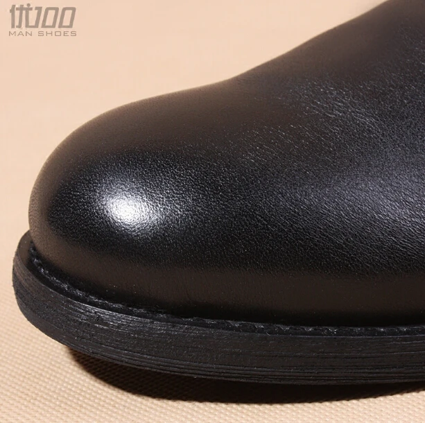 Ботинки Челси из натуральной кожи в европейском стиле черные/коричневые