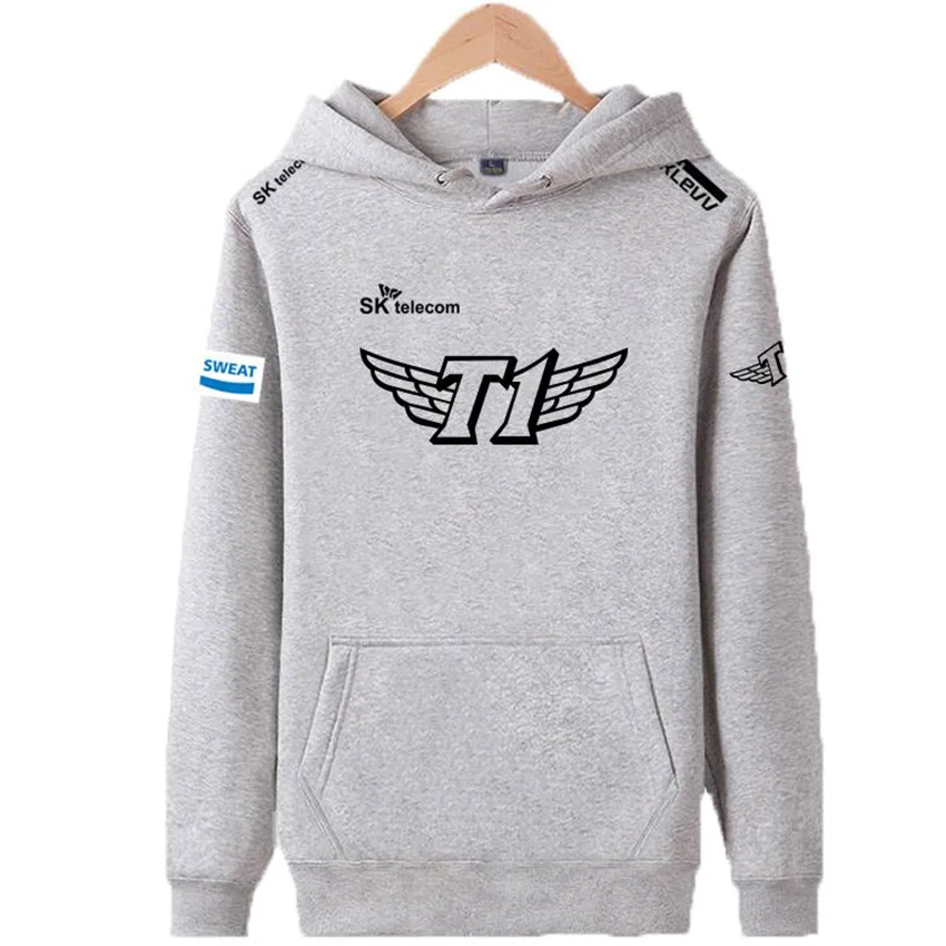 Мужские толстовки Skt1 пуловер флисовая толстовка с длинным рукавом Skt T1 Толстовка