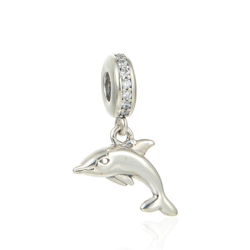 

Original 100% 925 Sterling Silver Charms Beads Jump Dolphin Style Fit Silver Charm Bracelets For Women & Men Jewelry For Love