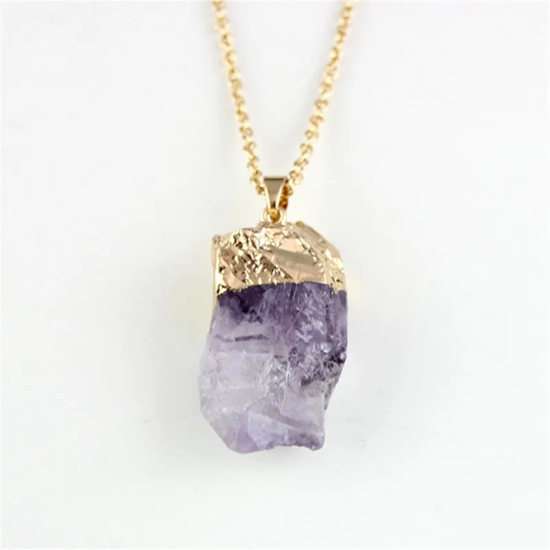 XQ 2015 Бесплатная доставка новое ожерелье с подвеской из натурального фиолетового