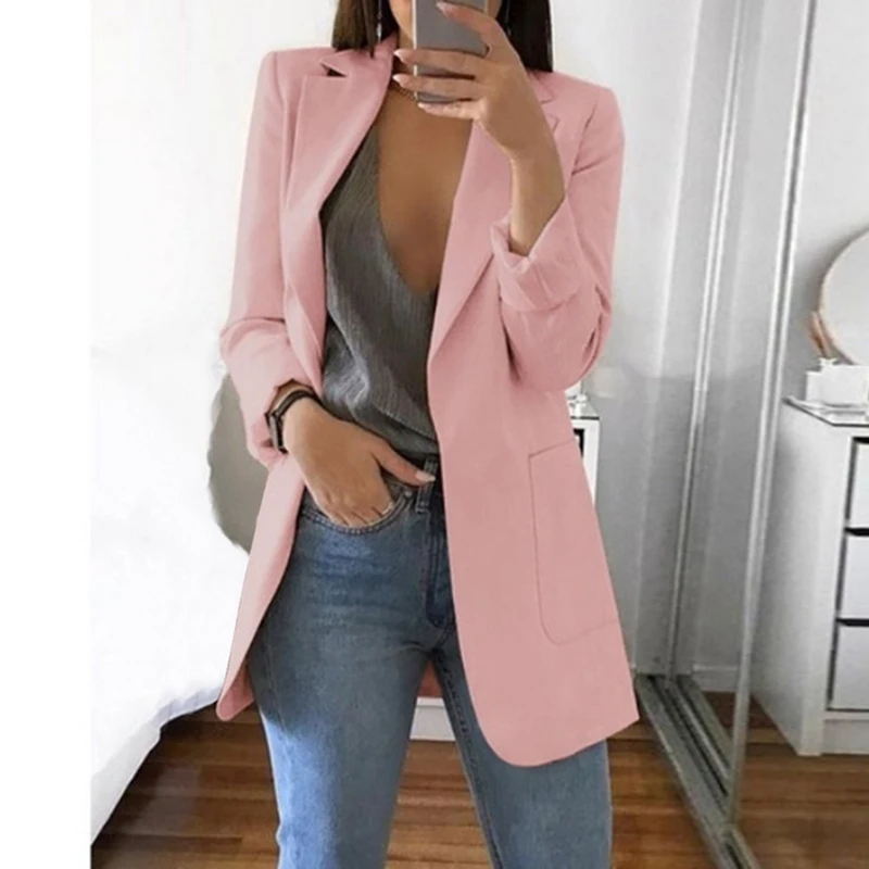 Женский Длинный блейзер и куртка осенняя одежда женский костюм Европейский