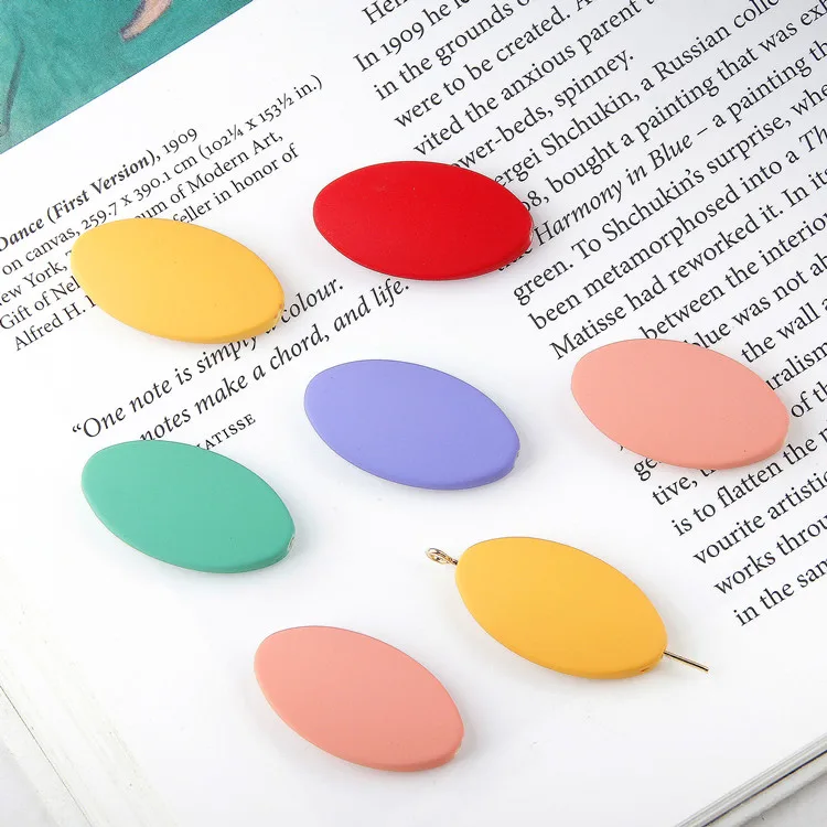 

New style 40pcs/lot color Rubber paint geometry ovals shape Straight hole beads diy jewelry pendant accessory