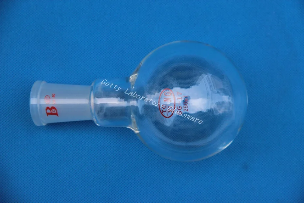 Фляга с круглым дном одна горловина 250 мл шарнир 24/40 тяжелая стена | Канцтовары для