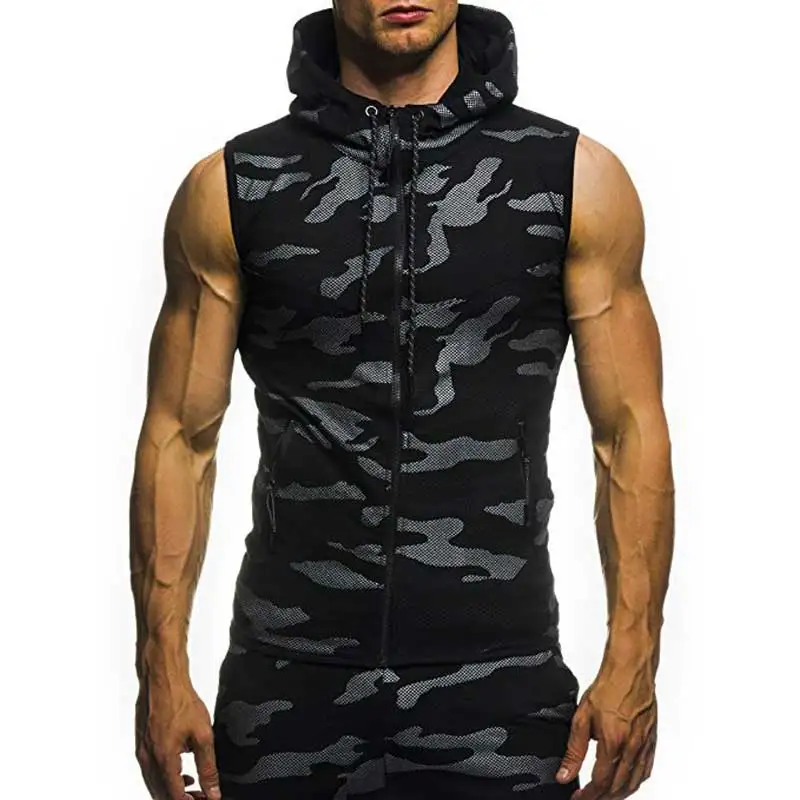 078 Dark gray Летняя Новинка, модная майка без рукавов, повседневная майка, топ с капюшоном, майка, Мужская майка, одежда для бодибилдинга, фитнеса - Цвет: 078 Dark gray