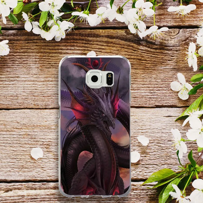 Цветные силиконовые чехлы из мягкого ТПУ с принтом Дракона Для Samsung Galaxy Note 3 4 5 8 S3 S4