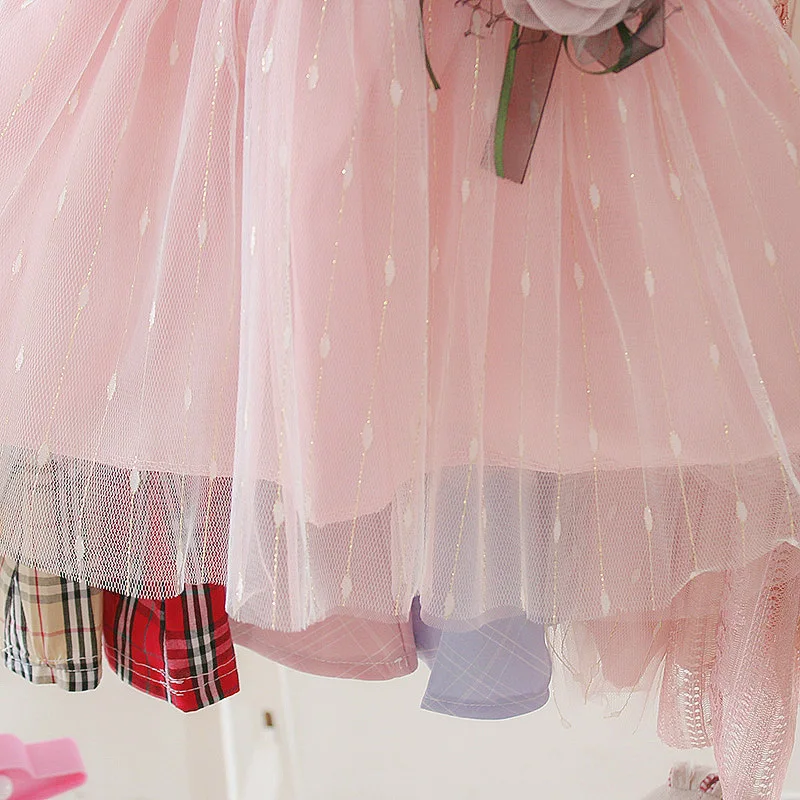 

2020 New summer Dress Toddler Kid Baby Girls Solid Flower Dress Tulle Tutu Princess Party Dress