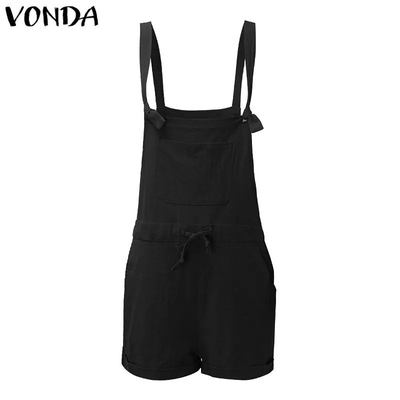 

VONDA Rompers Womens Jumpsuit 2021 Summer Pregnant Casual Sleeveless Maternity Clothings Pregnancy Pants Trousers Plus Size 5XL
