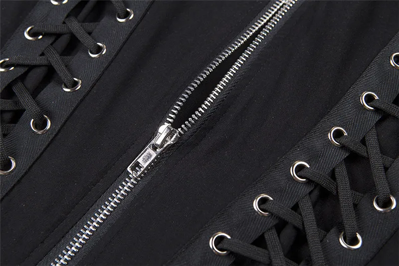 Новое поступление 2018 готический панк женские черные модные Безрукавки на молнии