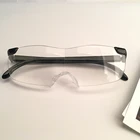 Очки с увеличительным стеклом с полным покрытием 1,6x + 250 градусов, увеличительные очки для пожилых людей, чтение с черной оправойпрозрачные линзы