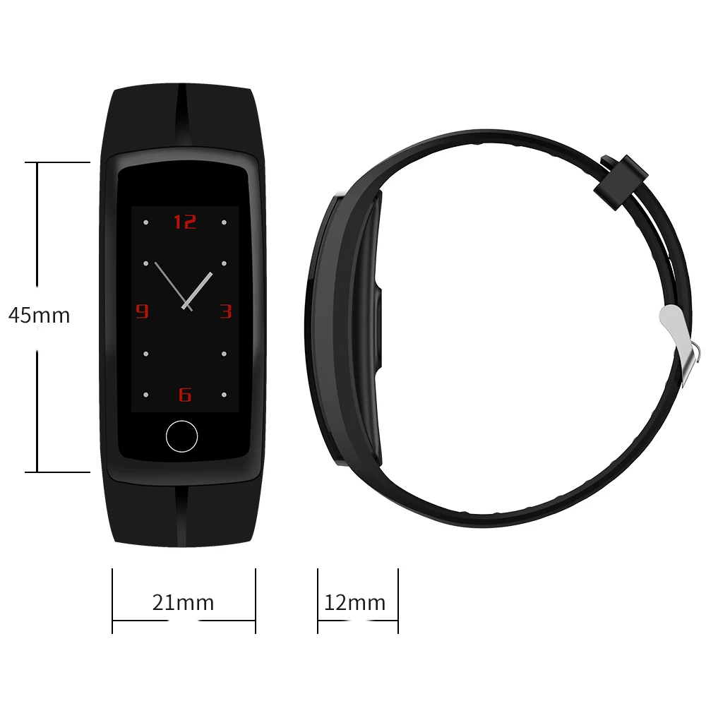 FATMOON Smart Bracelet QS 100 Heart Rate Blood Pressure Monitor Call Message Reminder Touch Screen Wristband for phone | Электроника