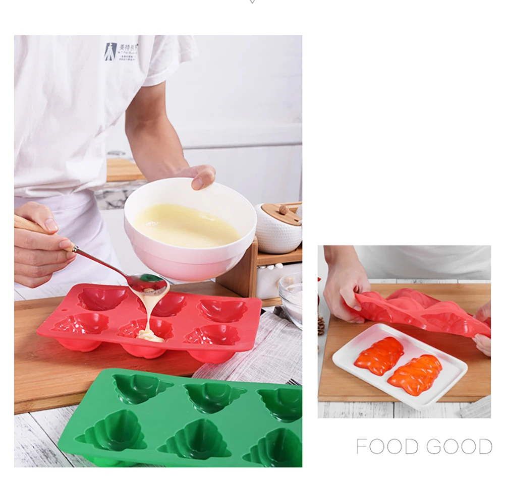 Силиконовые формы для шоколада Творческий Рождество тема Торт Плесень Конфеты