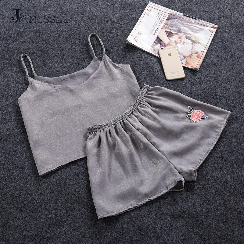 JRMISSLI атласные рождественские платья топ на бретельках и шорты в комплекте со