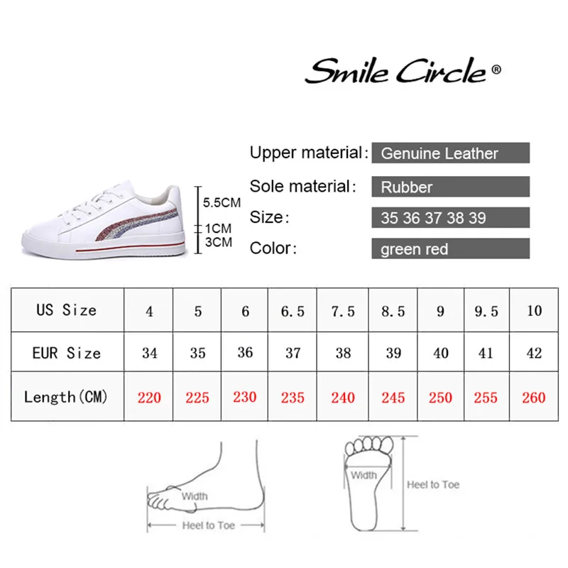 Женские кроссовки Smile Circle белые из натуральной кожи на плоской подошве со