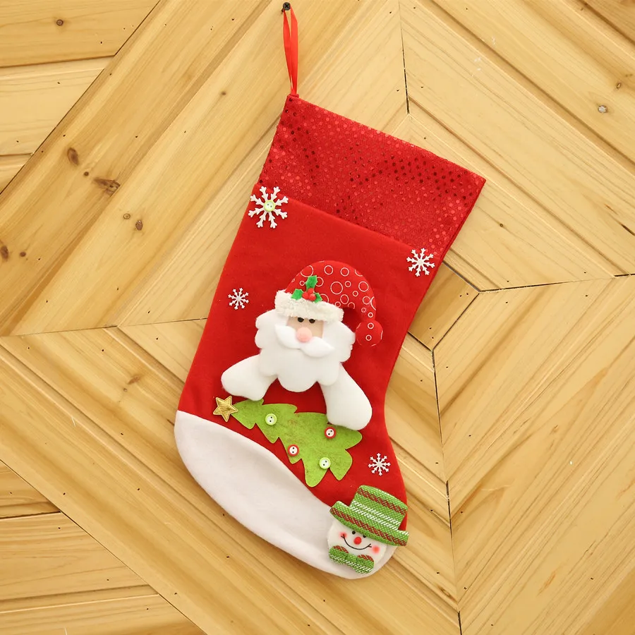 3 шт./лот Рождество Чулки для женщин Носки девочек Санта Клаус конфеты подарок