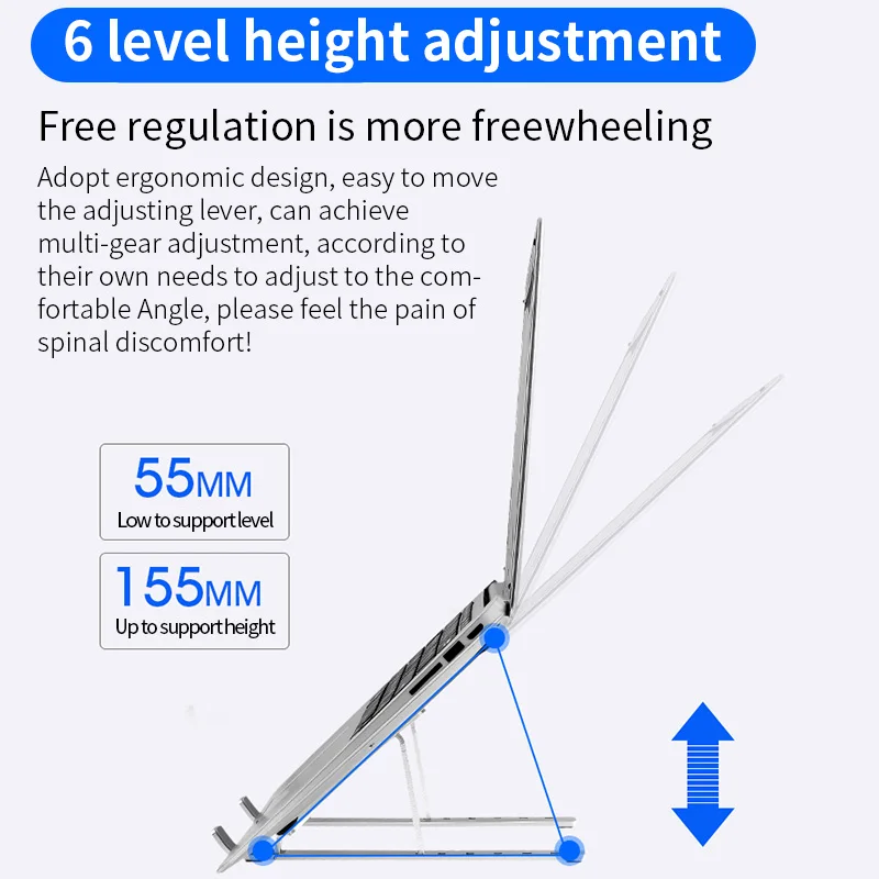 Folding Portable Laptop Stand Viewing Angle/Height Adjustable Quality macbook Notebook Aluminum Alloy Bracket Cooling Pad | Автомобили и
