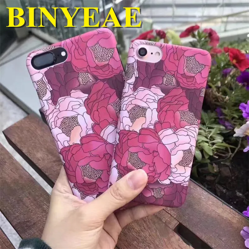 Binyeae Весна Розовый Цветок для iPhone 6S 6 Plus плюс телефон чехол Apple 7 ПК Жесткий женский