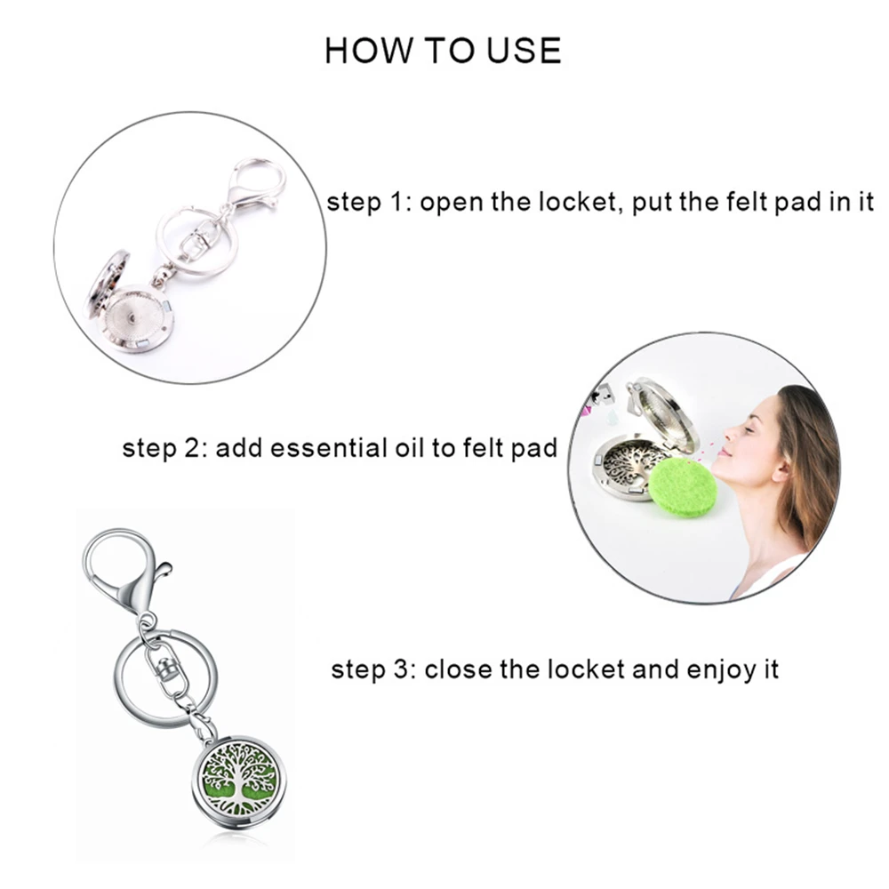 Модный Клевер Life Tree Love mom pattern ароматерапия духи медальон брелок крючок плавающий