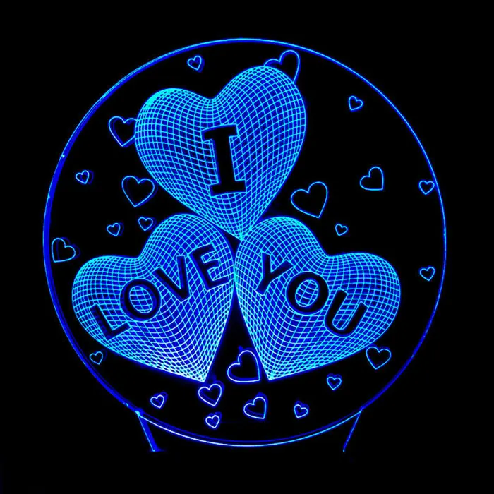 7 colors I LOVE YOU Звездные войны светодиодный 3D Ночной светильник 7 цветов измененный креативный окружающий светильник 3D Визуальный светильник Настольная лампа Домашний Светильник ing Bulbing подарки для детей - Цвет: 7 colors I LOVE YOU