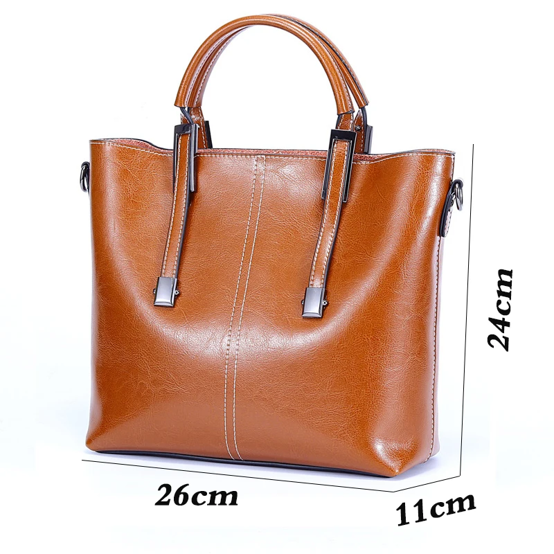 

Europe and America fashion Handbags Big Women Bag High Quality Casual Female Bags Oil wax cowhide Shoulder Bag Ladies new
