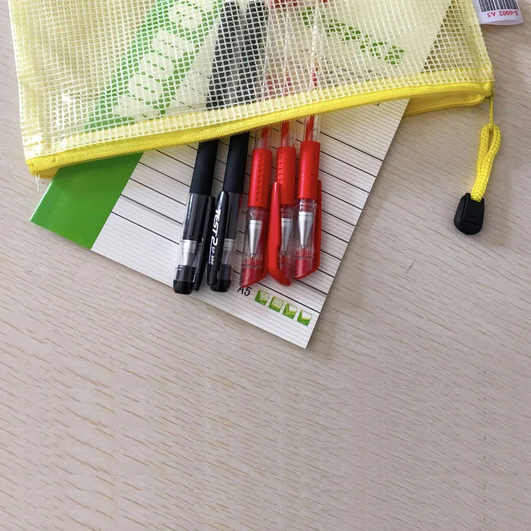 Офисные учебные принадлежности A4 Сетчатая текстура застежка-молния файл сумка