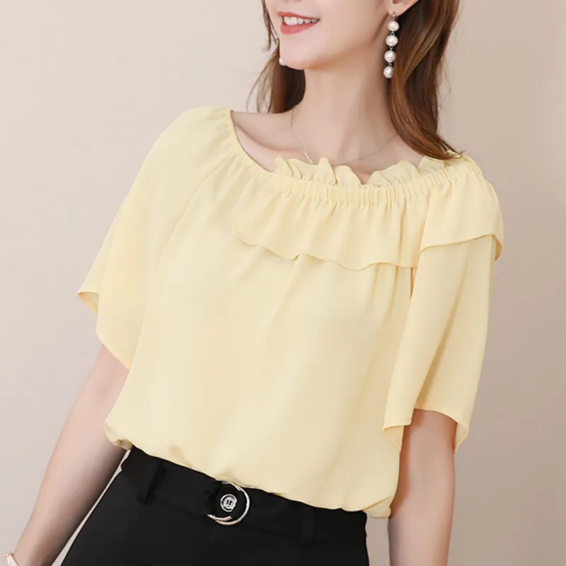 Женские шифоновые рубашки весна-лето 2019 элегантные офисные облегающие Белые