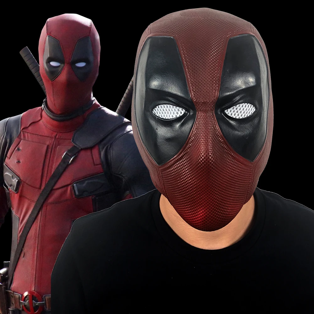 Дэдпул, косплей, маска для мужчин X-men, Уэйд Вилсон, маски супергероя, маски Дэдпул, для взрослых, латексный, полный шлем для лица, на Хэллоуин, вечерние, реквизиты, Прямая поставка