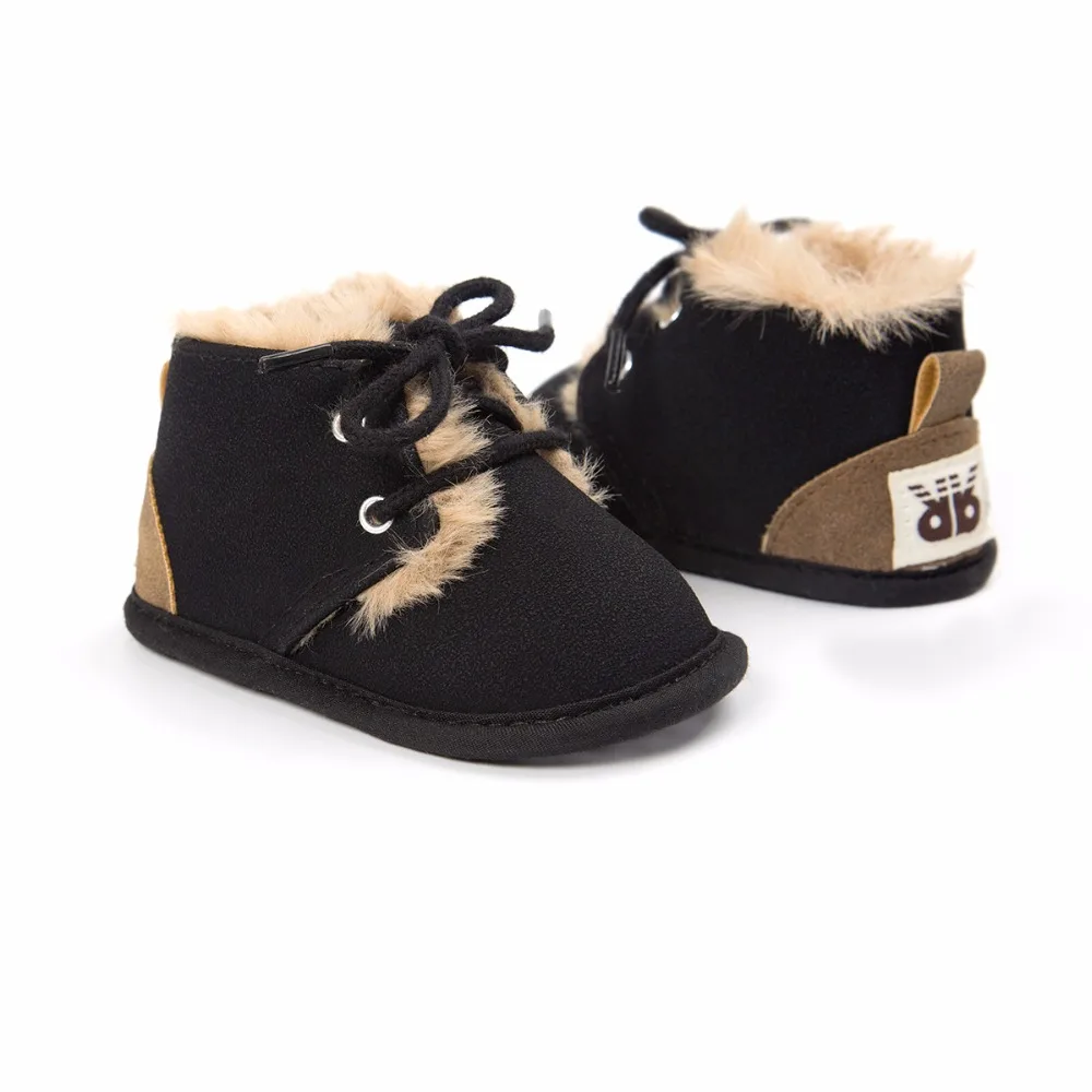 Newborn Baby Winter Shoes Boots Crib Bebe Girls Kids Boys First Walkers Super Warm Snowfield Soft Soled Lace Up Sneakers Booty