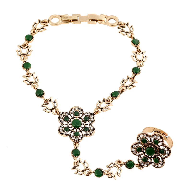 Женский винтажный браслет с цветочными вырезами богемный пальцами Турецкая