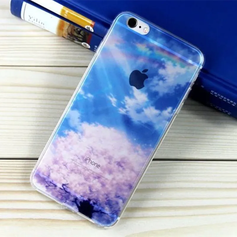 Fashion Phone Case Для iPhone 6 S Plus С Ландшафтного Окрашены ультра Тонкий Мягкие TPU