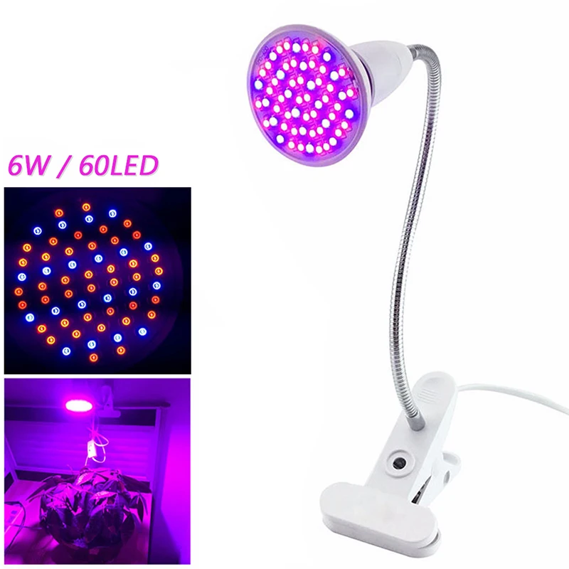 IVYSHION E27 85-265V Indoor Growing Light 6W 15W 20W LED Grow Light Full Spectrum For Plants Hydroponics Flowers Vegetables Grow