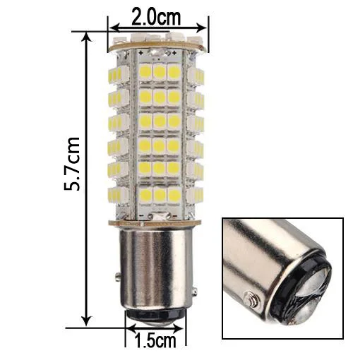 2шт большая акция BAY15D 1157 P21/5W 102 SMD 3528 Светодиодный белый автомобильный сигнал