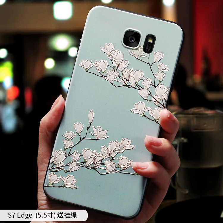 Древний китайский чехол для Samsung galaxy s7 edge s7edge с цветочной вышивкой |