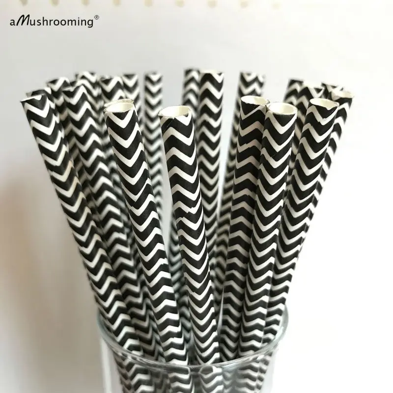 (25 шт./лот) трактор вечерние Бумага соломинки желтый и зеленый цвета в полоску