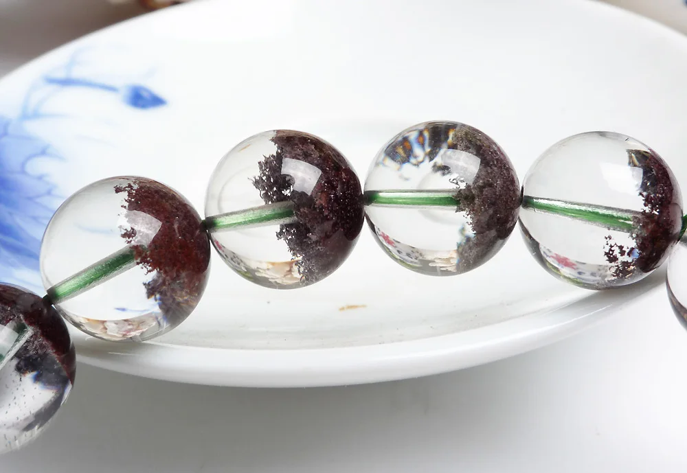 Уникальные женские круглые бусины 12 мм из натурального красного фантомного