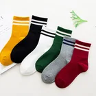 Женские полосатые носки в стиле Харадзюку, зимние теплые мягкие хлопковые спортивные носки для мужчин, дышащие удобные носки унисекс для скейтборда