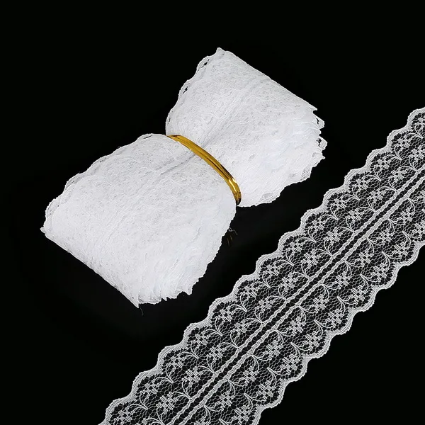 White 5 ярдов/партия, кружевная лента, 20 мм, сделай сам, вышитая сетка, кружевная отделка для свадебного украшения, подарочная упаковка, сделай сам, швейная юбка, аксессуары - Цвет: White