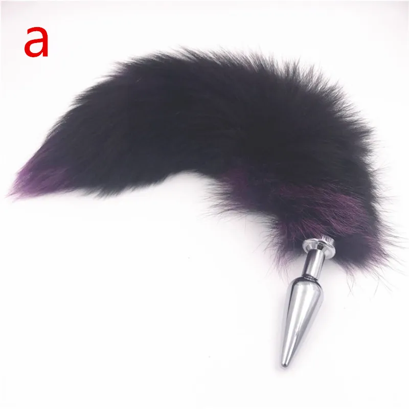 2 Size Anal Plug Faux Big Tail Butt Purple Anus Bead Stainless Steel Stopper Sex Toys for Women H8-5-152G | Красота и здоровье