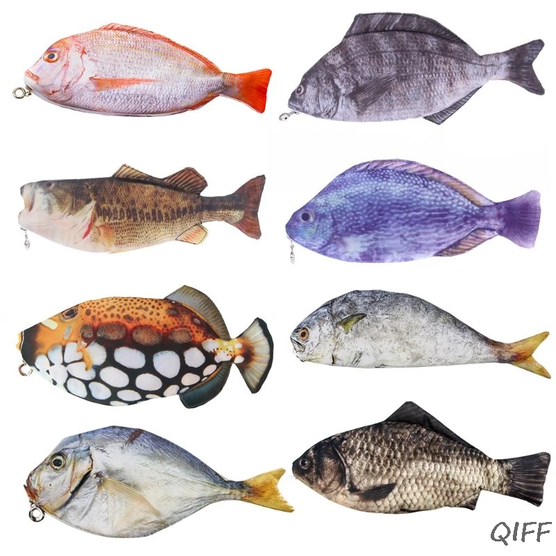 Милый объемный Чехол карандаш на молнии в форме рыбы смешной кошелек для девушек