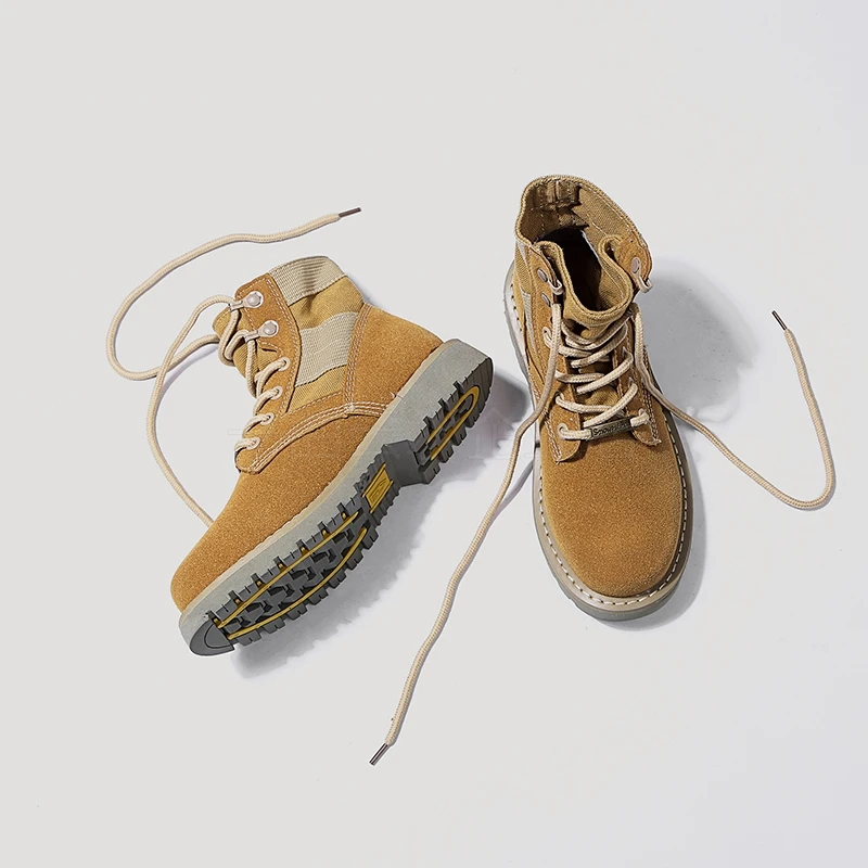 GOXPACER Fashion Vintage Boots Women Shoes Martin Boots Ankle Low Heels Motorcycle Boots High Wedges Round Toe Flock New