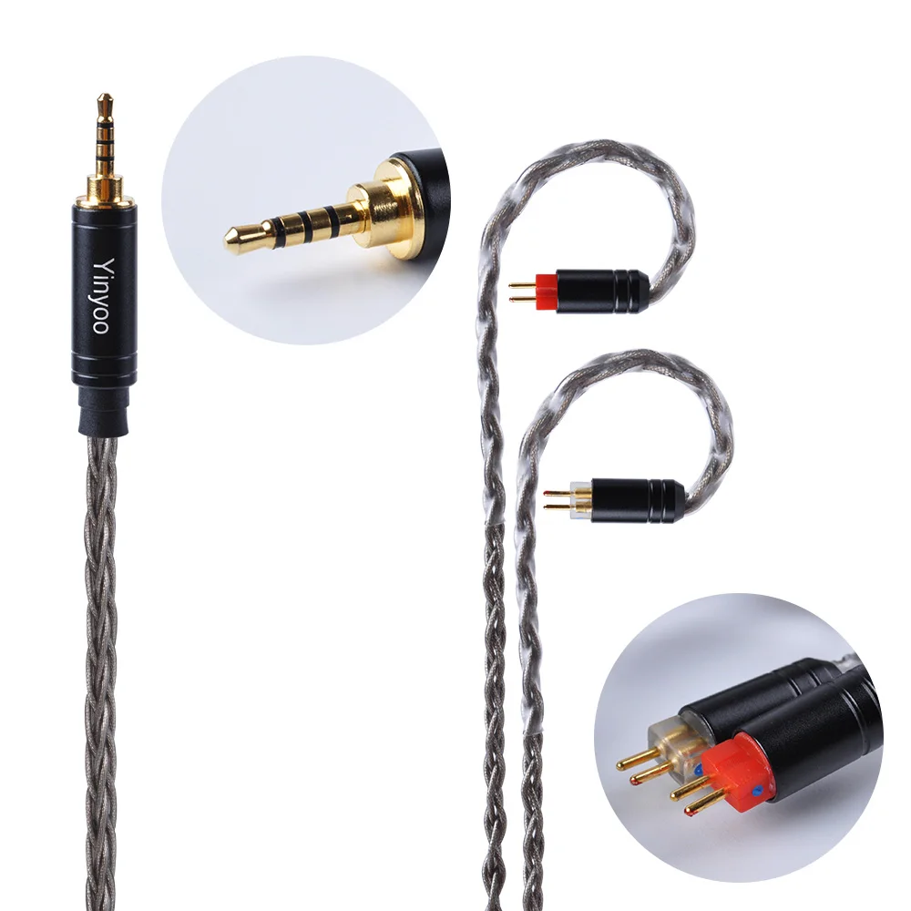 Лидер продаж! Yinyoo 8Core с серебряным покрытием Модернизированный кабель OCC кабели