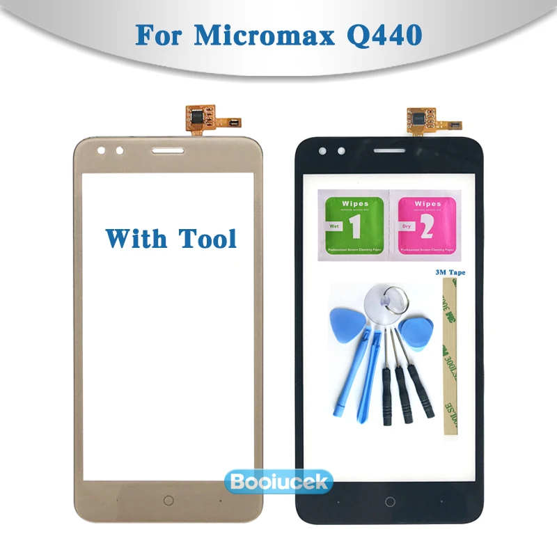 Высокое качество 5," для Micromax Bolt Ultra 2 Q440 сенсорный экран дигитайзер сенсор внешняя стеклянная панель объектива черное золото