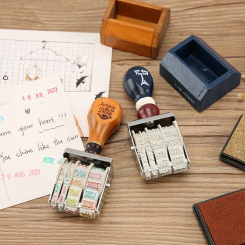 2019 креативные DIY печатные штампы с деревянной ручкой для свиданий классический