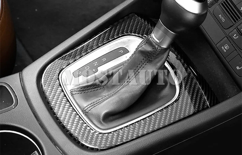 Для Audi Q3 8U углеродного волокна Панель переключения передачи коробка рамка крышка Накладка 2012- 2 шт